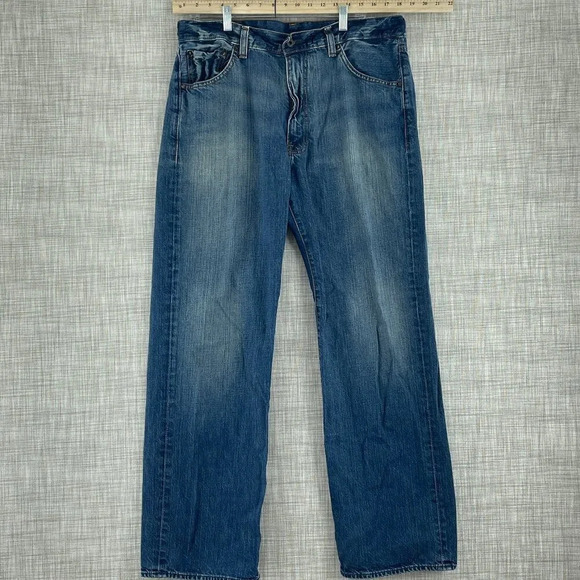 Ralph Lauren Straight Jeans Mens 36x32 blue 1796 - Picture 1 of 9